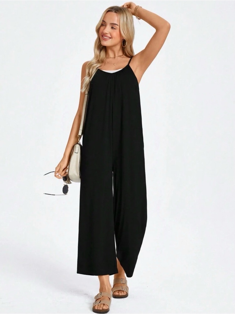 Cami Wide-Leg Black Jumpsuit
